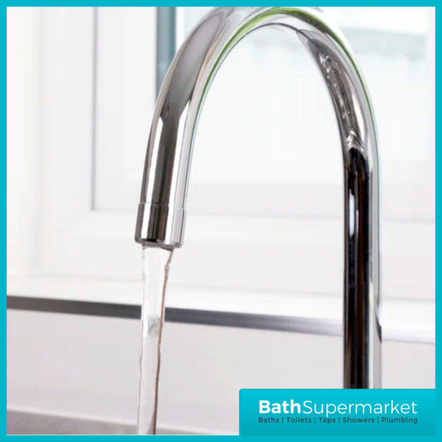 Bristan Echo Chrome Swan Neck Easy Fit Twin Lever Kitchen Sink Mixer Tap