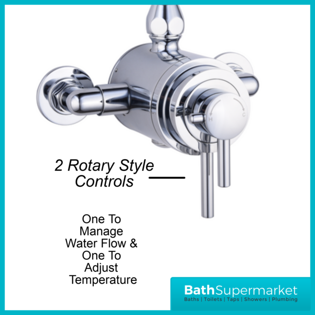 Tailored Traditional Chrome Overhead Thermostatic Exposed Valve Handset Mixer Shower