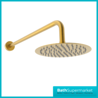Aeris Brushed Brass Round Concealed Thermostatic Diverter Valve Handset Bracket Shower Kit