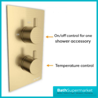 Kartell Ottone Brushed Brass Round Concealed Thermostatic Twin Shower Valve