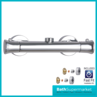 Tailored Ocra Brushed Brass Round Top Outlet Thermoststic Bar Mixer Shower Valve