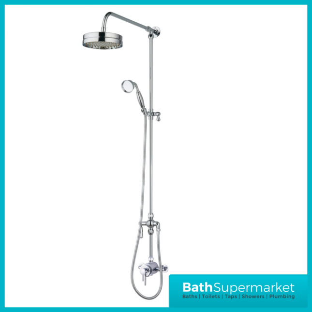 Tailored Traditional Chrome Overhead Thermostatic Exposed Valve Handset Mixer Shower