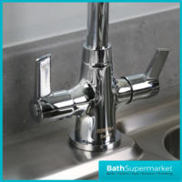 Bristan Echo Chrome Swan Neck Easyfit Mono Twin Lever Kitchen Sink Mixer Tap - Image 8