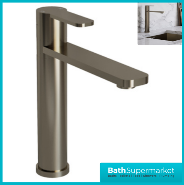 Ellsi Luxus Brushed Steel Top Single Lever Kitchen Sink Mono Mixer Tap