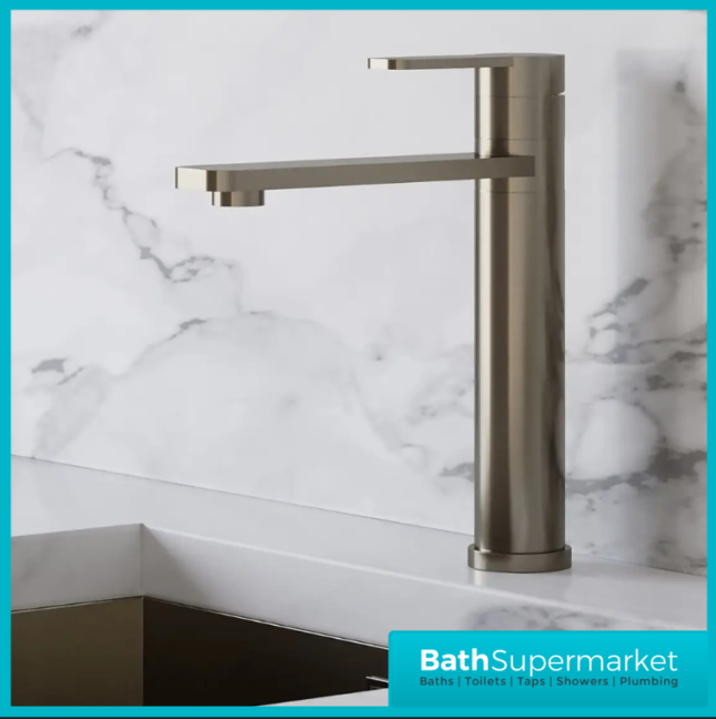 Ellsi Luxus Brushed Steel Top Single Lever Kitchen Sink Mono Mixer Tap