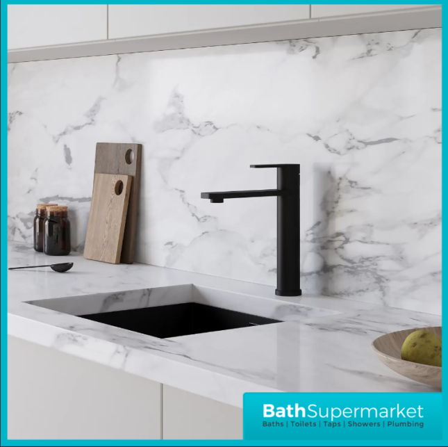 Ellsi Luxus Matt Black Top Single Lever Kitchen Sink Mono Mixer Tap