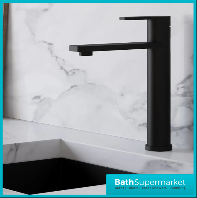 Ellsi Luxus Matt Black Top Single Lever Kitchen Sink Mono Mixer Tap