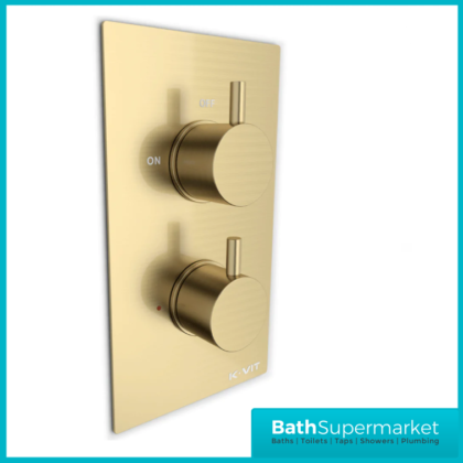 Kartell Ottone Brushed Brass Round 2 Way Concealed Thermostatic Shower Valve