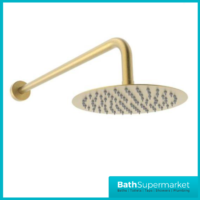 Aeris Brushed Brass Round Concealed Valve Wall Drencher Slide Rail Handset Shower Kit