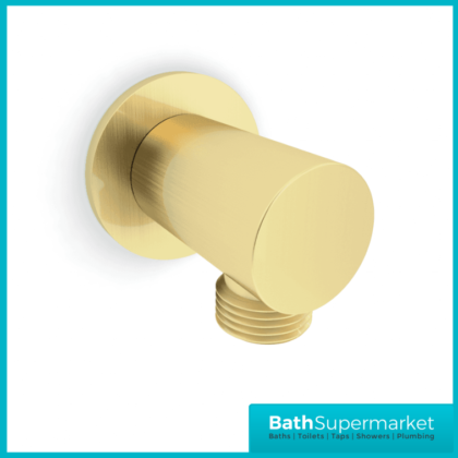 Aeris Brushed Brass Round Concealed Valve Wall Drencher Slide Rail Handset Shower Kit