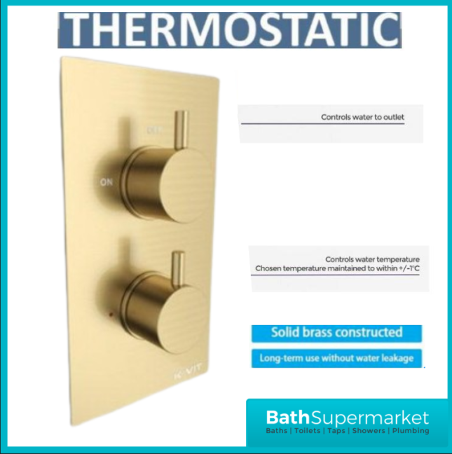 Aeris Brushed Brass Round Concealed Valve Wall Drencher Slide Rail Handset Shower Kit
