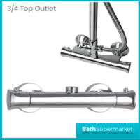 Tailored Ocra Brushed Brass Round Top Outlet Thermoststic Bar Mixer Shower Valve