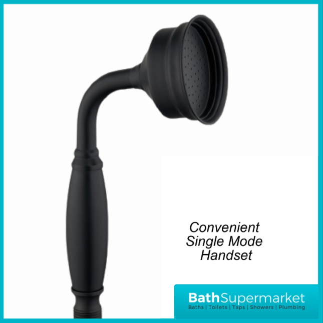 Tailored Traditional Black Overhead Thermostatic Exposed Valve Handset Mixer Shower