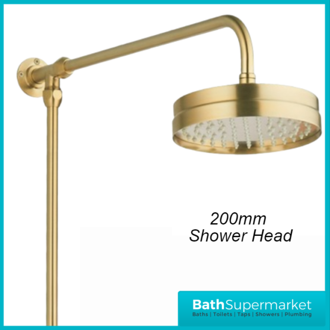 Tailored Traditional Brushed Brass Thermostatic Exposed Valve Handset Mixer Shower