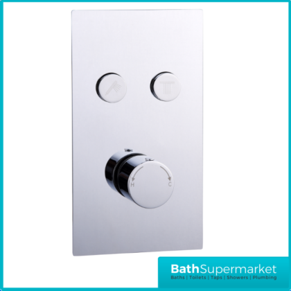 Tailored Chrome Round Twin Push Button Concealed Thermostatic Shower Valve