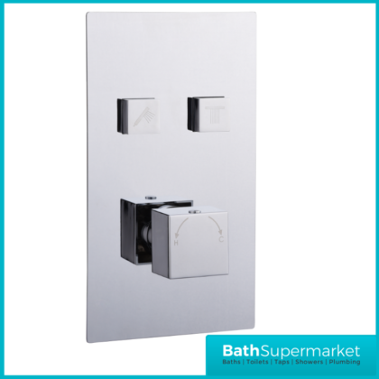 Tailored Chrome Square Twin Push Button Concealed Thermostatic Shower Valve