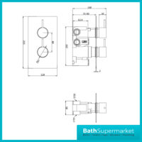 Kartell Plan Chrome Round 1 Way Concealed Thermostatic Shower Valve