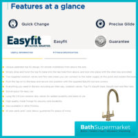 Bristan Echo Gunmetal Swan Neck Easy Fit Twin Lever Kitchen Sink Mixer Tap
