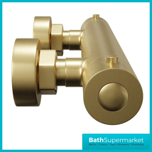 Tailored Ocra Brushed Brass Round Easy Fit Thermoststic Bar Shower Valve