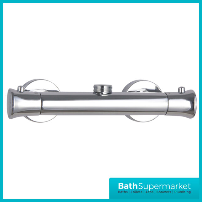 Tailored Ocra Brushed Brass Round Top Outlet Thermoststic Bar Mixer Shower Valve