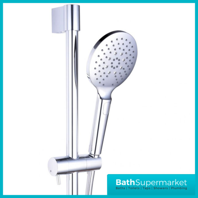 Tailored Premium Chrome Round Adjustable Riser Rail 3 Mode Shower Kit