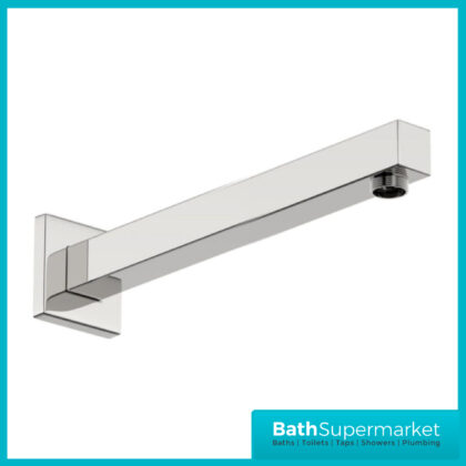 Modern Chrome Square Wall Mounted Shower Head Arm 400mm Long