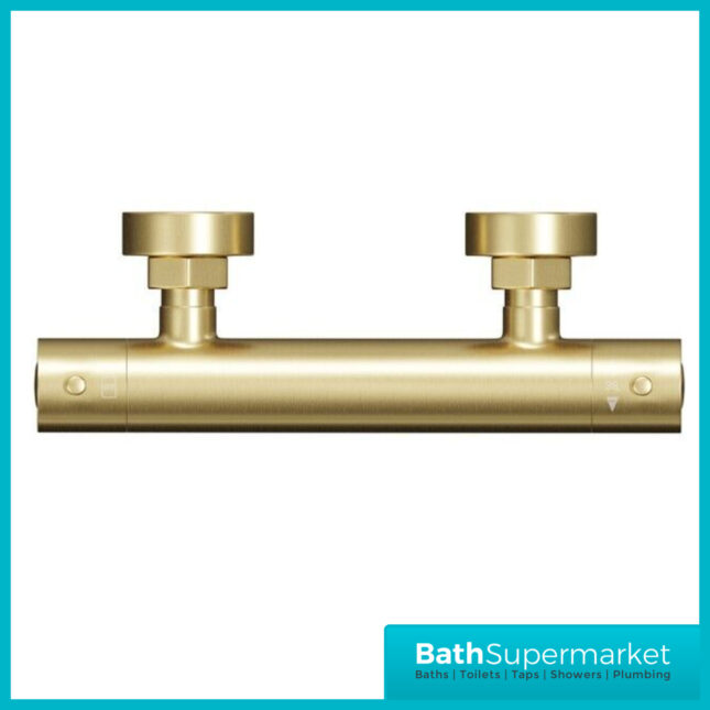 Tailored Ocra Brushed Brass Round Easy Fit Thermoststic Bar Shower Valve