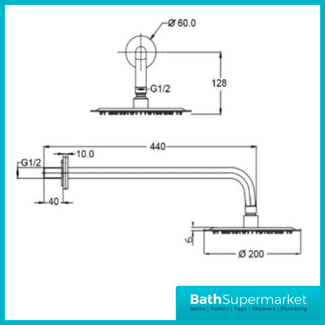 Aeris Brushed Brass Round Concealed Thermostatic Diverter Valve Handset Bracket Shower Kit