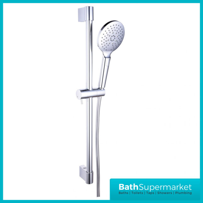 Tailored Premium Chrome Round Adjustable Riser Rail 3 Mode Shower Kit