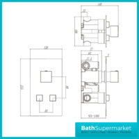 Tailored Chrome Square Twin Push Button Concealed Thermostatic Shower Valve