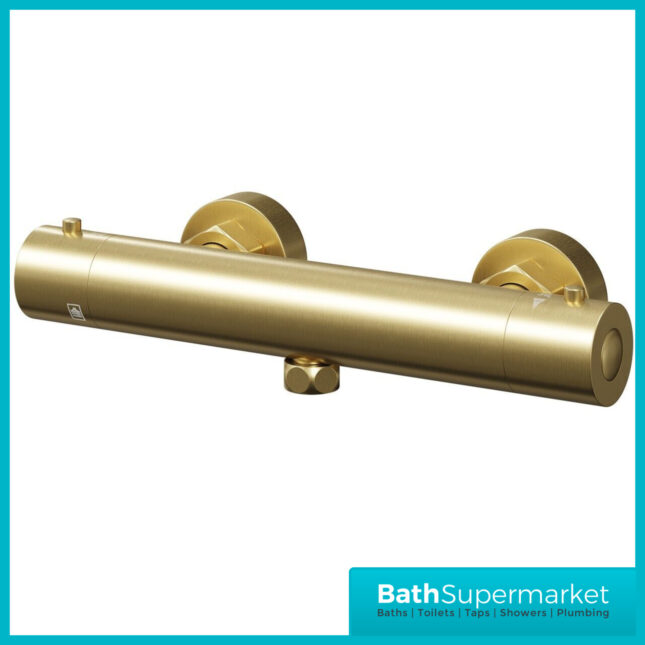 Tailored Ocra Brushed Brass Round Easy Fit Thermoststic Bar Shower Valve