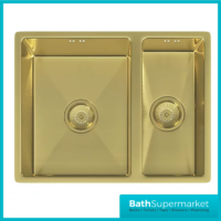 Ellsi Elite Brushed Brass 1.5 Undermounted Or Inset Kitchen Sink 670mm x 440mm With Waste