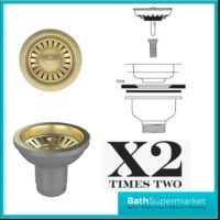 Ellsi Elite Brushed Brass 1.5 Undermounted Or Inset Kitchen Sink 670mm x 440mm With Waste