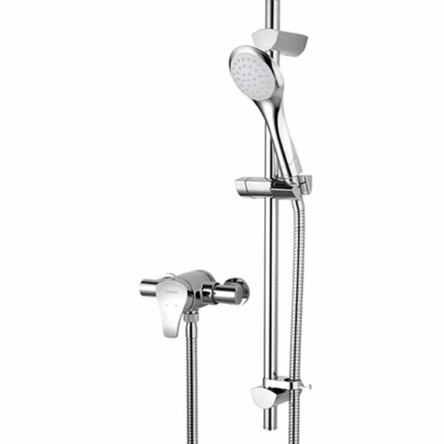 Bristan Capri Chrome Thermostatic Exposed Mini Valve Adjustable Riser Rail Shower Kit - Image 7
