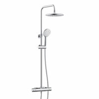 Bristan Buzz Round Chrome Cool Touch Rigid Riser Bar Mixer Exposed Valve Shower - Image 4