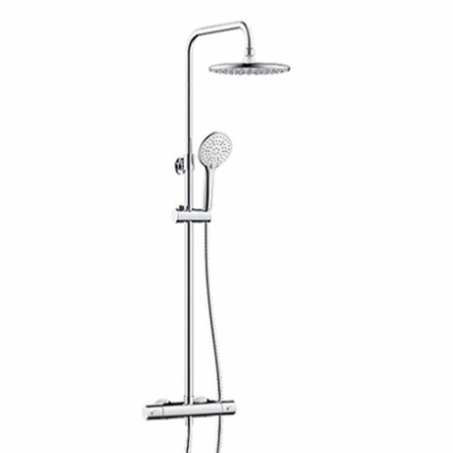 Bristan Buzz Round Chrome Cool Touch Rigid Riser Bar Mixer Exposed Valve Shower - Image 4