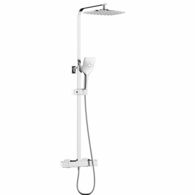 Bristan Craze Square Chrome Rigid Riser Bar Mixer Exposed Valve Shower - Image 6