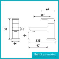 Bristan Cobalt Chrome Pair Lever Handle Basin Taps