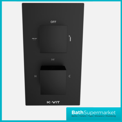 Nero Square Matt Black Concealed Thermostatic Shower Valve-2 Way