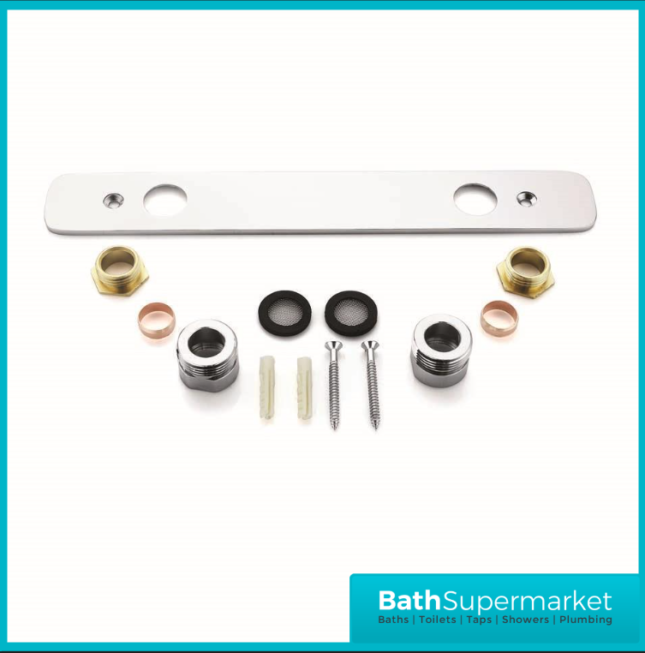 Exposed Shower Plate Fixing Bracket Thermostatic Mixer Bar Valve Wall Kit Metal