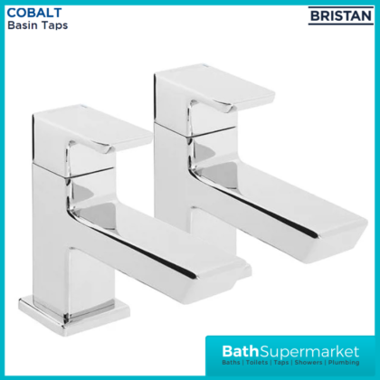 Bristan Cobalt Luminance Chrome Pair Lever Handle Basin Taps