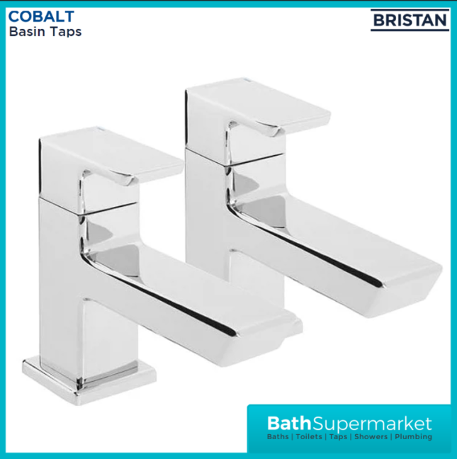Bristan Cobalt Luminance Chrome Pair Lever Handle Basin Taps