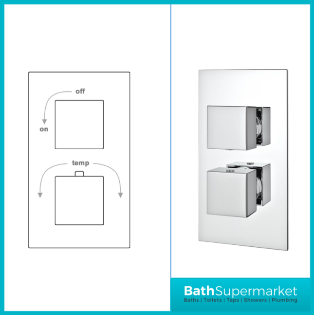 Kvit Pure Chrome Thermostatic Concealed Valve With Adjustable Slide Rail Shower Kit - Image 4