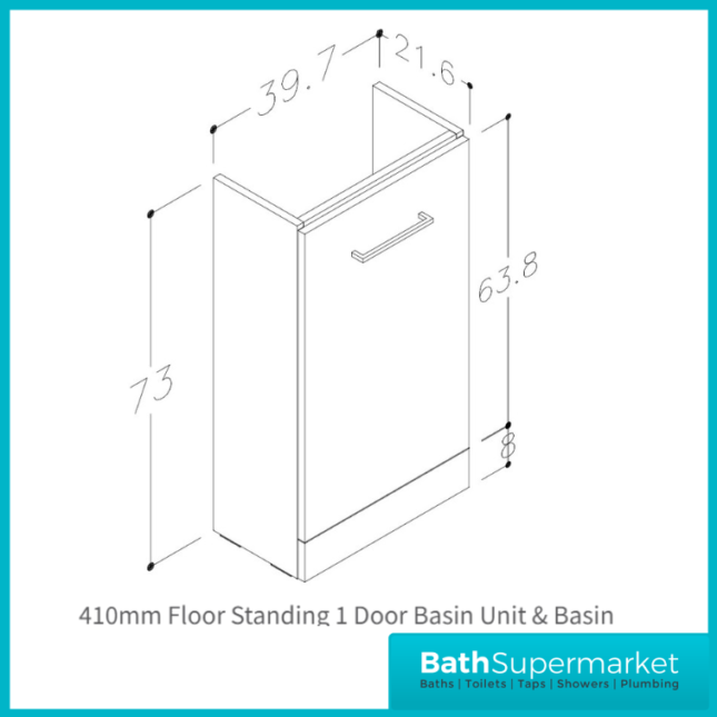 AquaVolere Viola Anthracite Gloss Floor Standing Cloakroom Unit & Basin 410mm