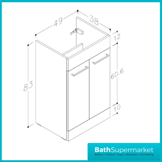 AquaVolere Viola Grey Gloss Floor Standing 2 Door Cabinet Basin Unit & Basin 510mm