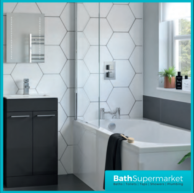AquaVolere Anthracite Gloss Floor Standing 2 Door Vanity Unit & Basin 610mm