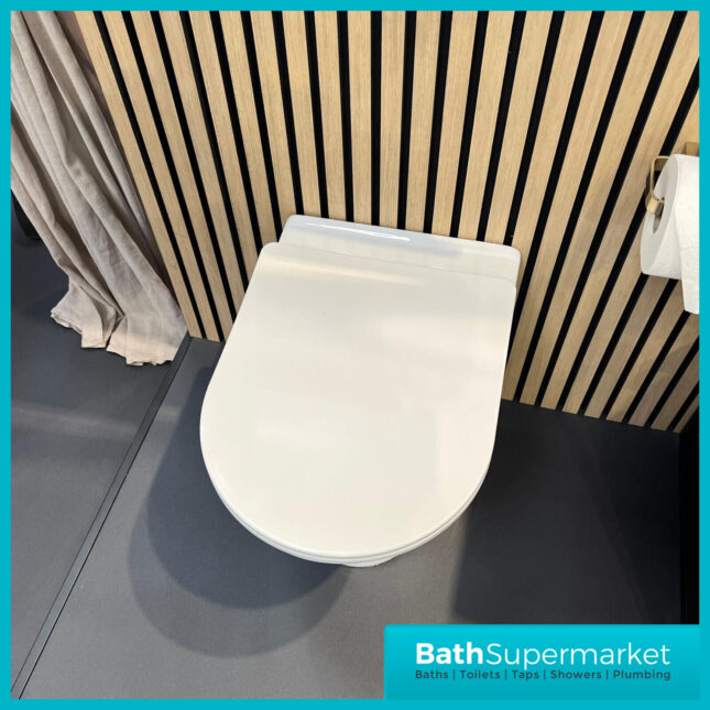 Sognare Middleton Back To Wall D Shape Rimless Toilet Pan With Soft Close Seat