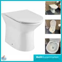 Sognare Middleton Back To Wall D Shape Rimless Toilet Pan With Soft Close Seat