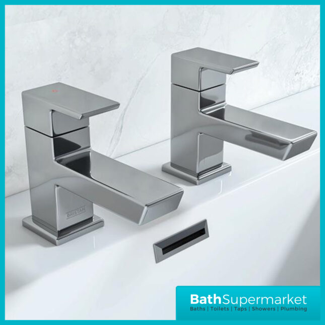 Bristan Cobalt Luminance Chrome Pair Lever Handle Bath Taps