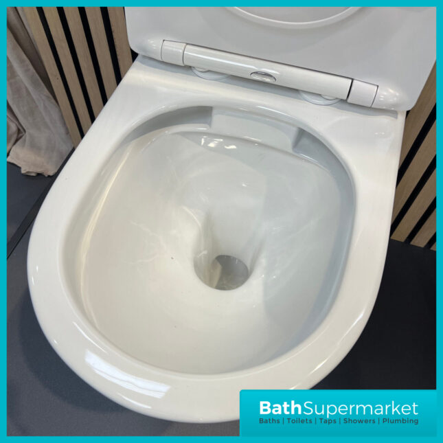 Sognare Middleton Back To Wall D Shape Rimless Toilet Pan With Soft Close Seat